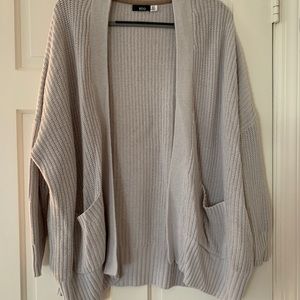 Grey knit warm cardigan.